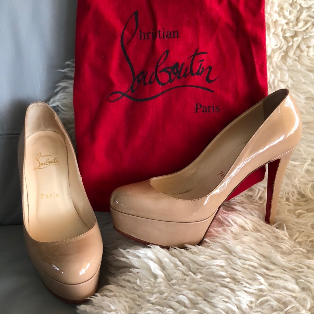Women’s Louboutin Nude Platform Heels 37.5